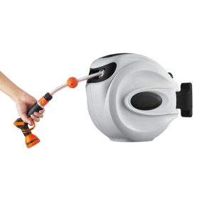 Automata fali locsolótömlő 20 m forgatható slagdoboz, falra szerelhető automata slag