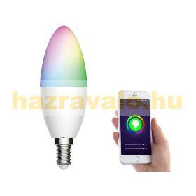 Okos világítás Luminea Home Control WLAN RGB színes izzó 5,5W E14 színváltós lámpa