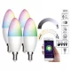 4 db Okos világítás Smart Luminea Home Control WLAN RGB fehér és színes izzó 5,59W E14 színváltós lámpa