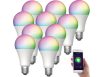 Smart lighting 10 pcs Luminea Home Control WLAN RGB white and color bulb 9W E27 color changing lamp