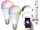 2 pieces of smart lighting Luminea Home Control WLAN RGB white and colored bulb 9W E27 color changing lamp