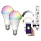 2 db okos világítás Luminea Home Control WLAN RGB fehér és színes izzó 9W E27 színváltós lámpa