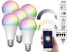 5 pieces of smart lighting Luminea Home Control WLAN RGB white and colored bulb 9W E27 color changing lamp
