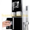 Luxury glass shower panel with stainless steel shower pipe with massage jets and mixer tap