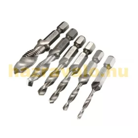 Gépi menetfúró készlet 6 részes M3-M10 Fúró és menetmetsző egyben