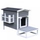 Cat house pet house with terrace and balcony for cats for dogs pine wood 115x66.5x74.7 cm