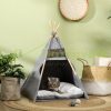 Cat house pet 58x58x80 cm tent with pillow machine washable gray 