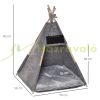 Cat house pet 58x58x80 cm tent with pillow machine washable gray 