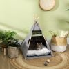 Cat house pet 58x58x80 cm tent with pillow machine washable gray 