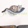 Wall-mounted cat bed wall-mounted cat bed 41x28x21 cm shelf with plush pillow white-grey