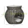 Pet bed cat bed Ø50x43.5cm cat bed rattan basket with pillow two-story gray bed