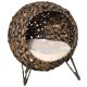 Pet bed cat bed Ø52x58 cm cat bed rattan basket with raised design brown