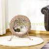 Pet bed cat bed Ø52x58 cm cat bed rattan basket with pillow raised design natural