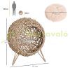 Pet bed cat bed Ø52x58 cm cat bed rattan basket with pillow raised design natural