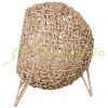 Pet bed cat bed Ø52x58 cm cat bed rattan basket with pillow raised design natural