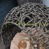 Pet bed cat bed Ø52x58 cm cat bed rattan basket with raised design gray