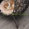 Pet bed cat bed Ø52x58 cm cat bed rattan basket with raised design gray