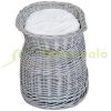 Cat bed 56x37x40 cm cat bed rattan basket with pillow two-story gray bed