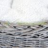 Cat bed 56x37x40 cm cat bed rattan basket with pillow two-story gray bed