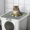 Cat litter tray cat toilet covered litter tray 44x55x39 cm portable litter tray with lid and shovel