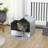 Cat litter tray cat toilet covered litter tray grey-white 1 filter, 1 litter scoop, removable cat toilet