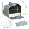Cat litter tray cat toilet covered litter tray grey-white 1 filter, 1 litter scoop, removable cat toilet