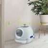 Cat litter tray cat toilet covered litter tray 47x55x44 cm portable litter tray with lid and shovel