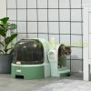 Cat litter tray cat toilet covered litter tray 52x60x42 cm 2 pull-out litter trays 