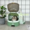Cat litter tray cat toilet covered litter tray 52x60x42 cm 2 pull-out litter trays 