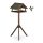 Bird feeder 120x62x55 cm standing pine wood bird feeder stand food holder garden decoration brown-green