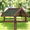 Bird feeder 120x62x55 cm standing pine wood bird feeder stand food holder garden decoration brown-green