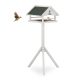 Bird feeder 120x62x55 cm standing pine wood bird feeder stand food holder garden decoration white