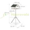 Bird feeder 120x62x55 cm standing pine wood bird feeder stand food holder garden decoration white