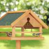 Bird feeder 120x62x55 cm standing pine wood bird feeder stand food holder garden decoration natural-green