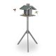 Bird feeder 135x67x56 cm standing pine wood bird feeder stand food holder garden decoration gray-green