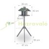 Bird feeder 135x67x56 cm standing pine wood bird feeder stand food holder garden decoration gray-green