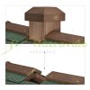 Bird feeder 135x68x55 cm standing pine wood bird feeder stand food holder garden decoration brown-green