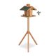 Bird feeder 135x68x55 cm standing pine wood bird feeder stand food holder garden decoration natural-green