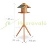 Bird feeder 135x68x55 cm standing pine wood bird feeder stand food holder garden decoration natural-green