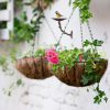 Wall-mounted bird feeder 20x17x21 cm wall-mounted bird bath bowl garden decoration brown 