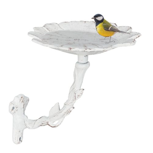 Wall-mounted bird feeder 20x17x21 cm wall-mounted bird bath bowl garden decoration white