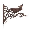 Wall-mounted bird feeder 24x28x14 cm wall-mounted bird bath bowl garden decoration brown 