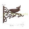 Wall-mounted bird feeder 24x28x14 cm wall-mounted bird bath bowl garden decoration brown 