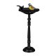 Bird feeder 40x18x20 cm standing antique cast iron bird bath stand bowl garden decoration black