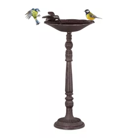   Madáritató 40x20x18 cm álló madárfürdető állványos tál kerti dekoráció barna
