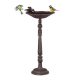 Bird feeder 40x20x18 cm standing birdbath stand bowl garden decoration brown