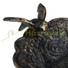 Bird feeder 40x20x18 cm standing antique cast iron bird bath stand bowl garden decoration brown