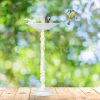 Bird feeder 40x20x18 cm standing antique cast iron bird bath stand bowl garden decoration white