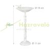 Bird feeder 40x20x18 cm standing antique cast iron bird bath stand bowl garden decoration white