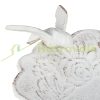 Bird feeder 40x20x18 cm standing antique cast iron bird bath stand bowl garden decoration white